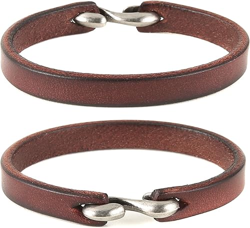 Miniatura 3 de HZMAN Pulsera de cuero ajustable hecha a mano estilo steampunk pulsera de cuero minimalista