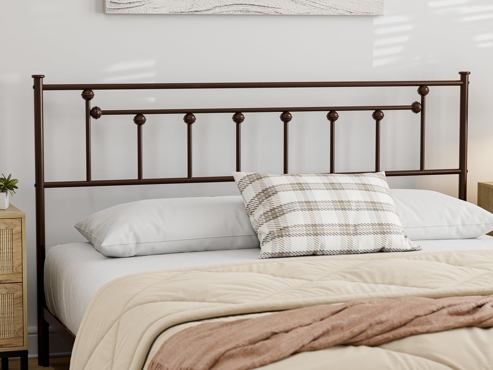 AOVSA Metal Queen Size Headboard, Victorian Farmhouse