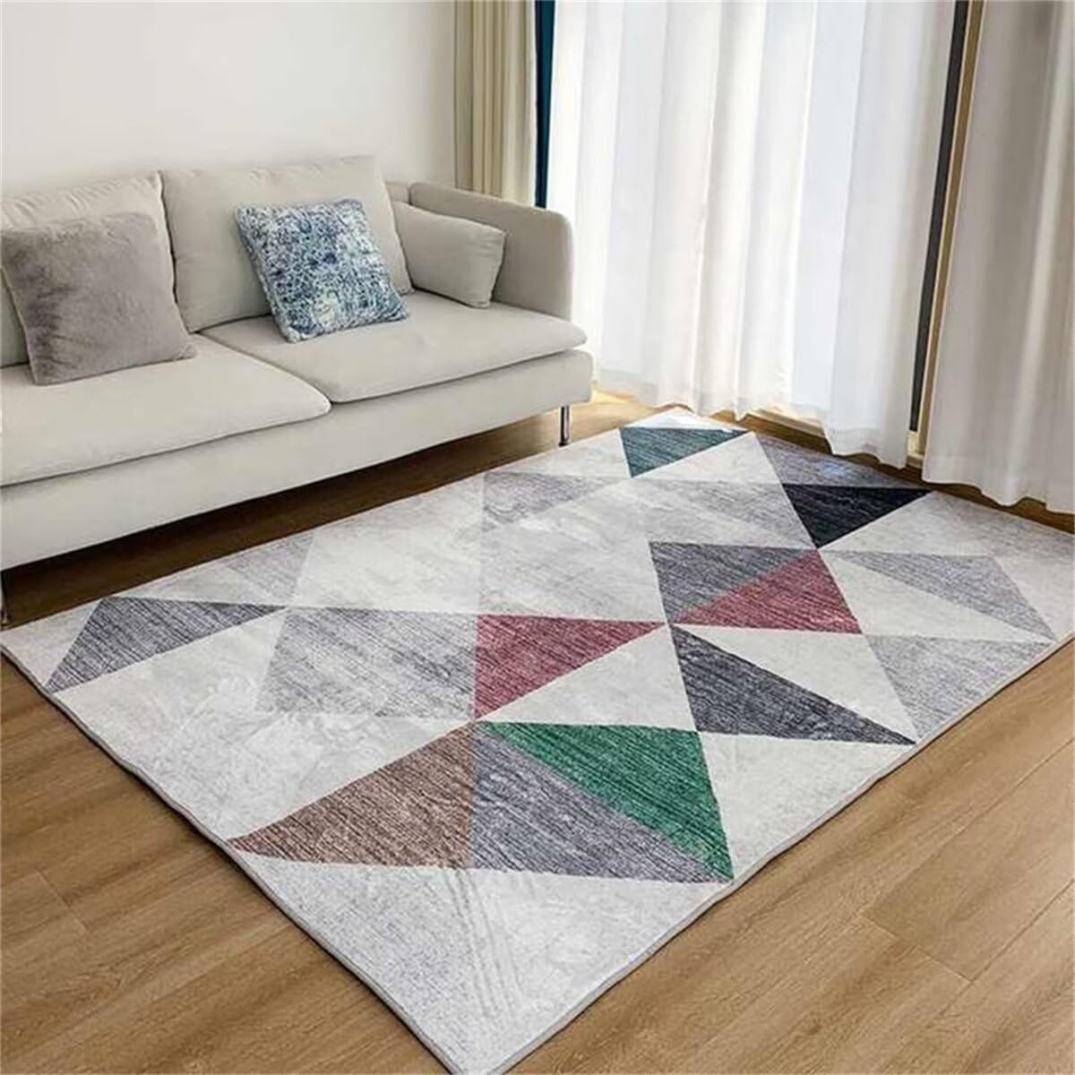 Tapis chambre garçon géométrique 140x200cm multicolore salon balcon
