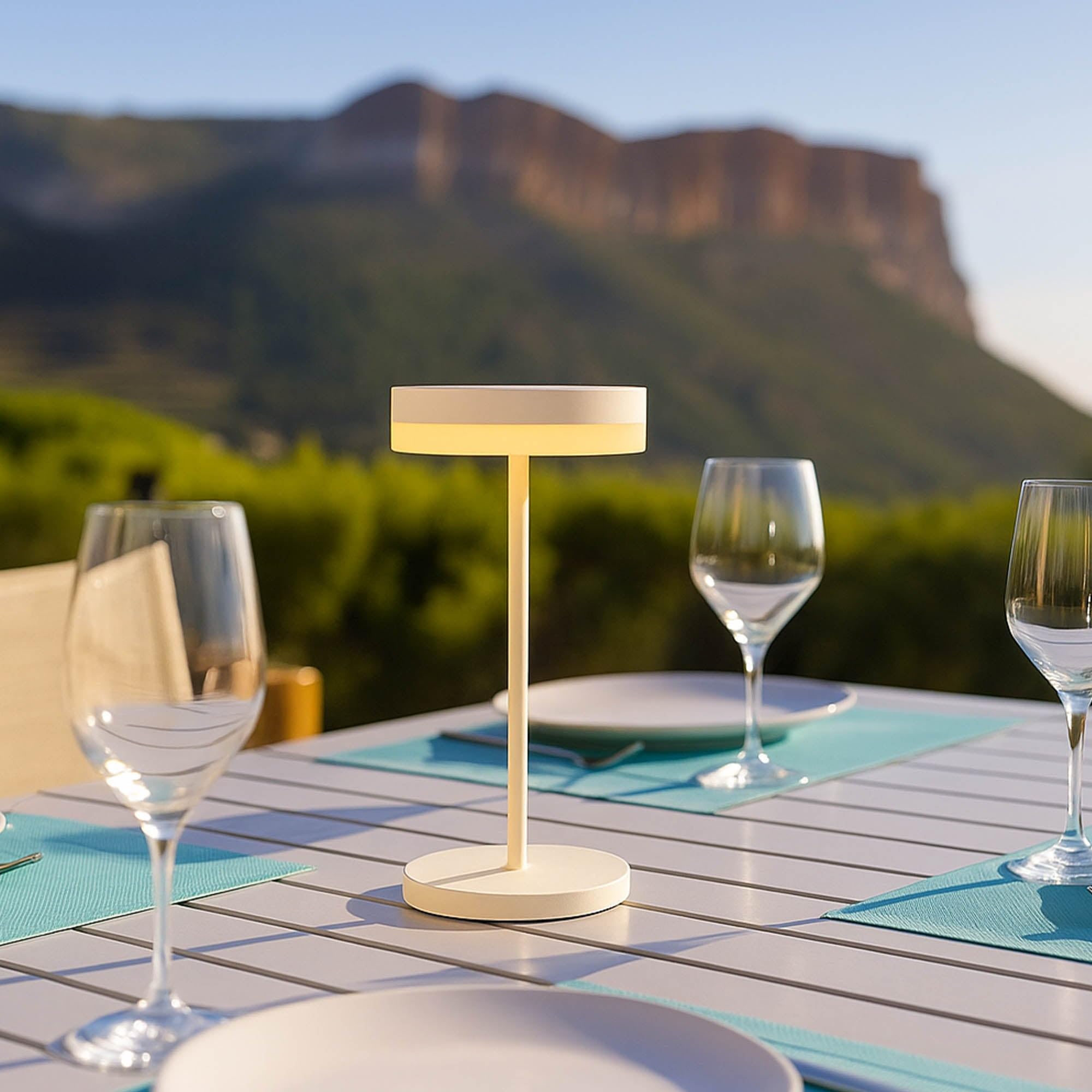 Lumisky Lampada da tavolo solare LED bianco dimmerabile VIVIA MINI WHITE SOLAR H27cm