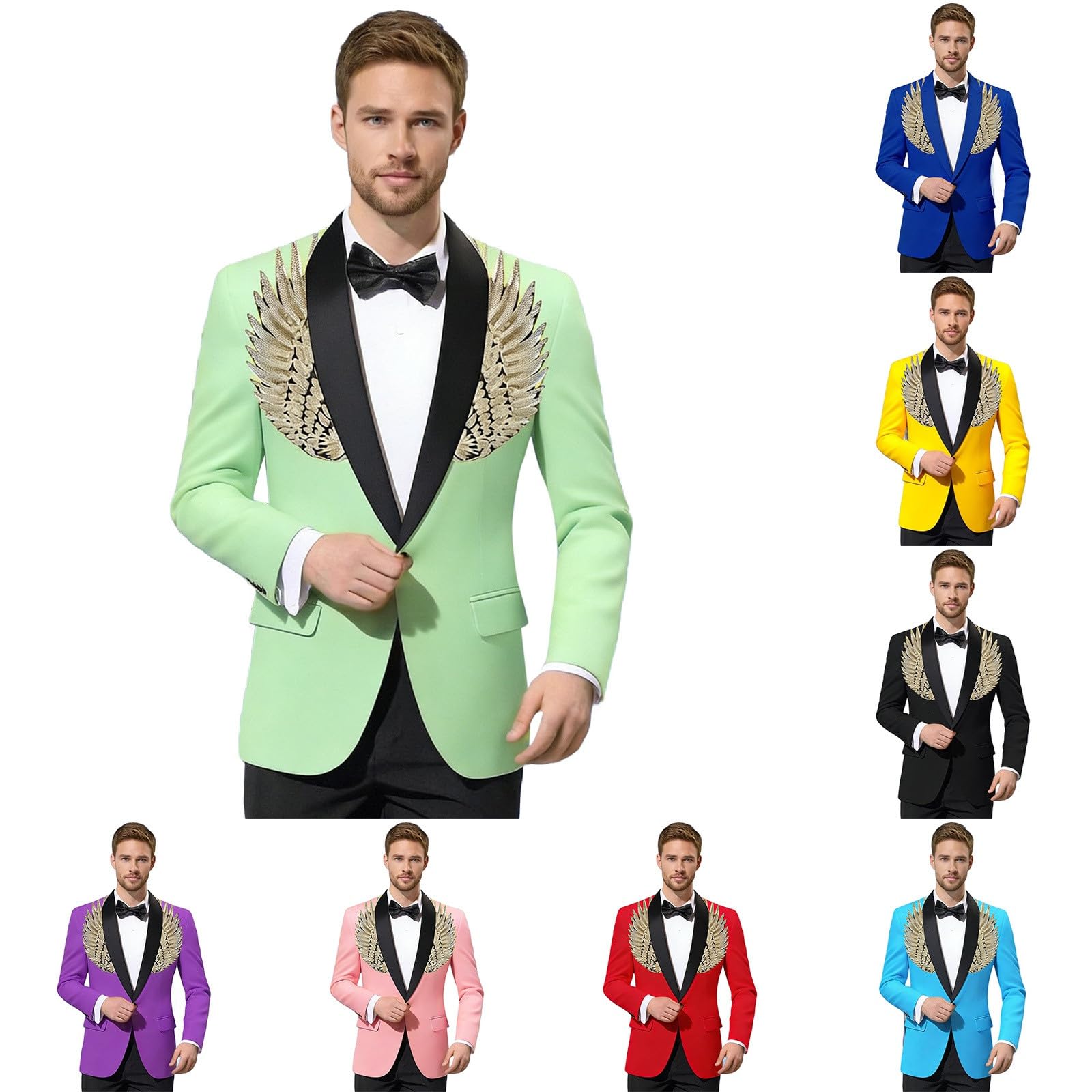 Generico Giacca Uomo Casual Elegante con Finitura Metallizzata Leggera e Confortevole per Serate Speciali a Maniche Lunghe Aperta sul Davanti con Glitter Scintillanti per Festa Casual