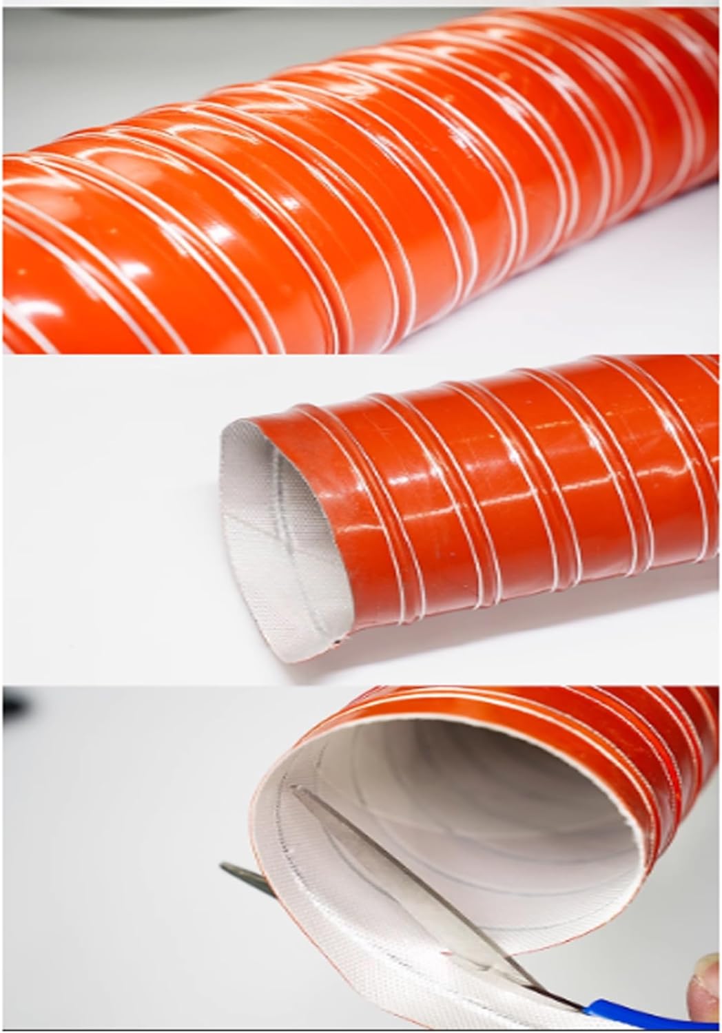 Flexible Silicone Ducting Hose for HVAC, 1m/3.3ft Air Duct Pipe, Ventilation Duct for Air Conditioner, Portable and Durable Ducting Solution (5.24in/13.3cm)