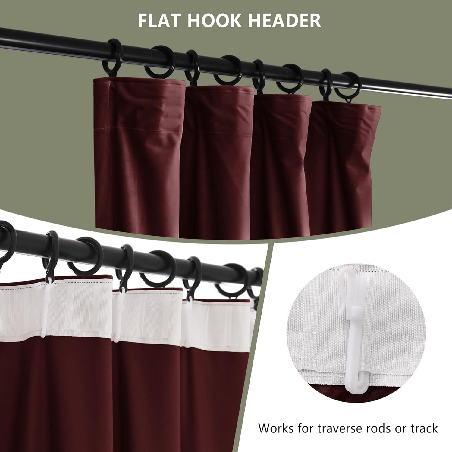 Macochico Extra Long Velvet Curtains 20 ft Length/240 Inches Long, High Ceiling Window Treatments for Living Room 2 Story House Hall, Winery Soft-Velvet Drapery, Flat Hook, 100" Wx240 L 1 Panel