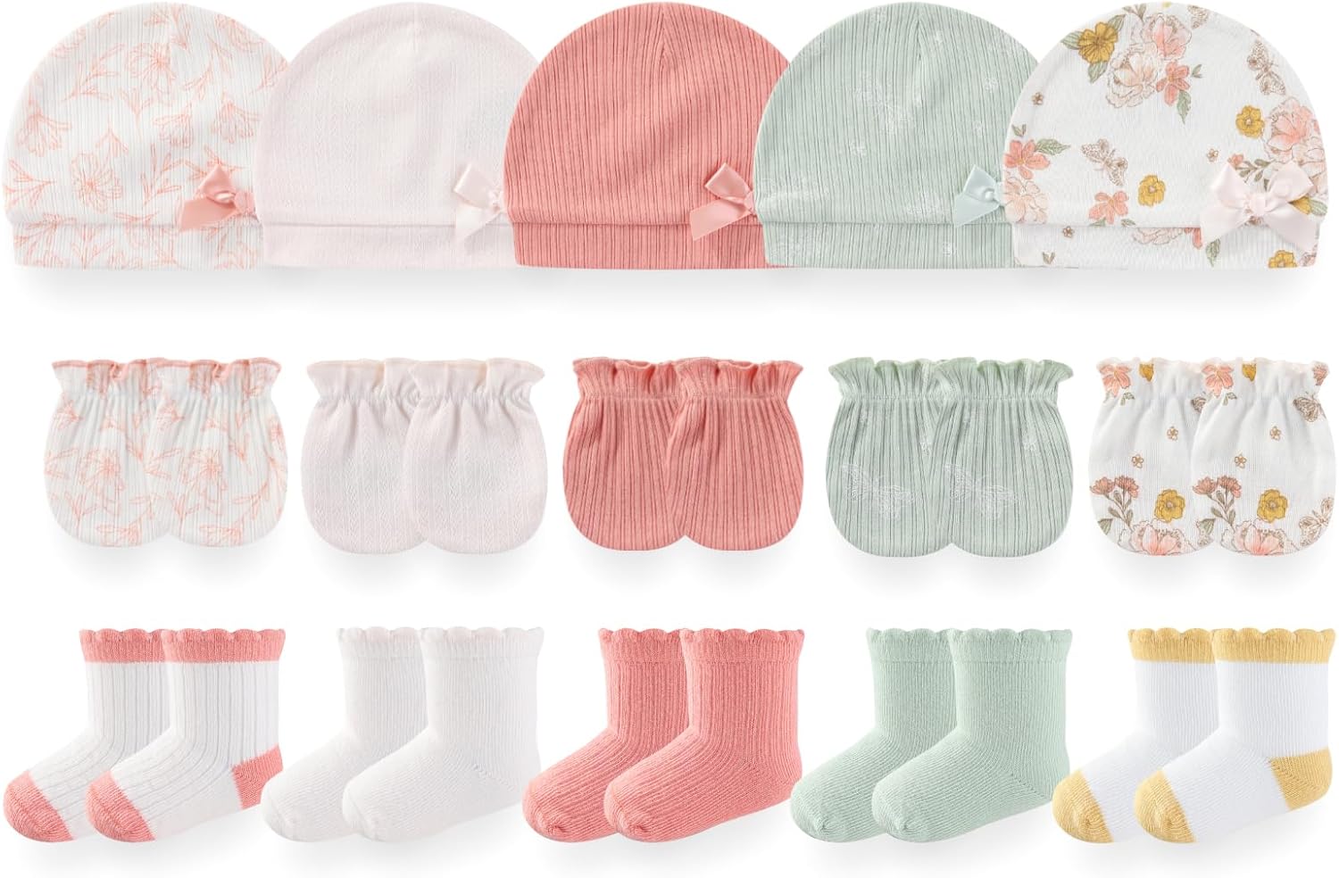 Baby Girls Boys Hats Mittens and Socks Set Cotton Infant Caps Newborn Soft Gloves 0-6 Months Baby Girls Boys Hats Mittens and Socks Set Cotton Infant Caps Newborn Soft Gloves 0-6 Months