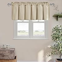 Vista 64 de DWCN Cenefa burdeos para ventanas, cenefa de cocina, cenefa de cortina de Navidad, cortinas de ventana de sótano, 1 panel, 42 x 18 pulgadas