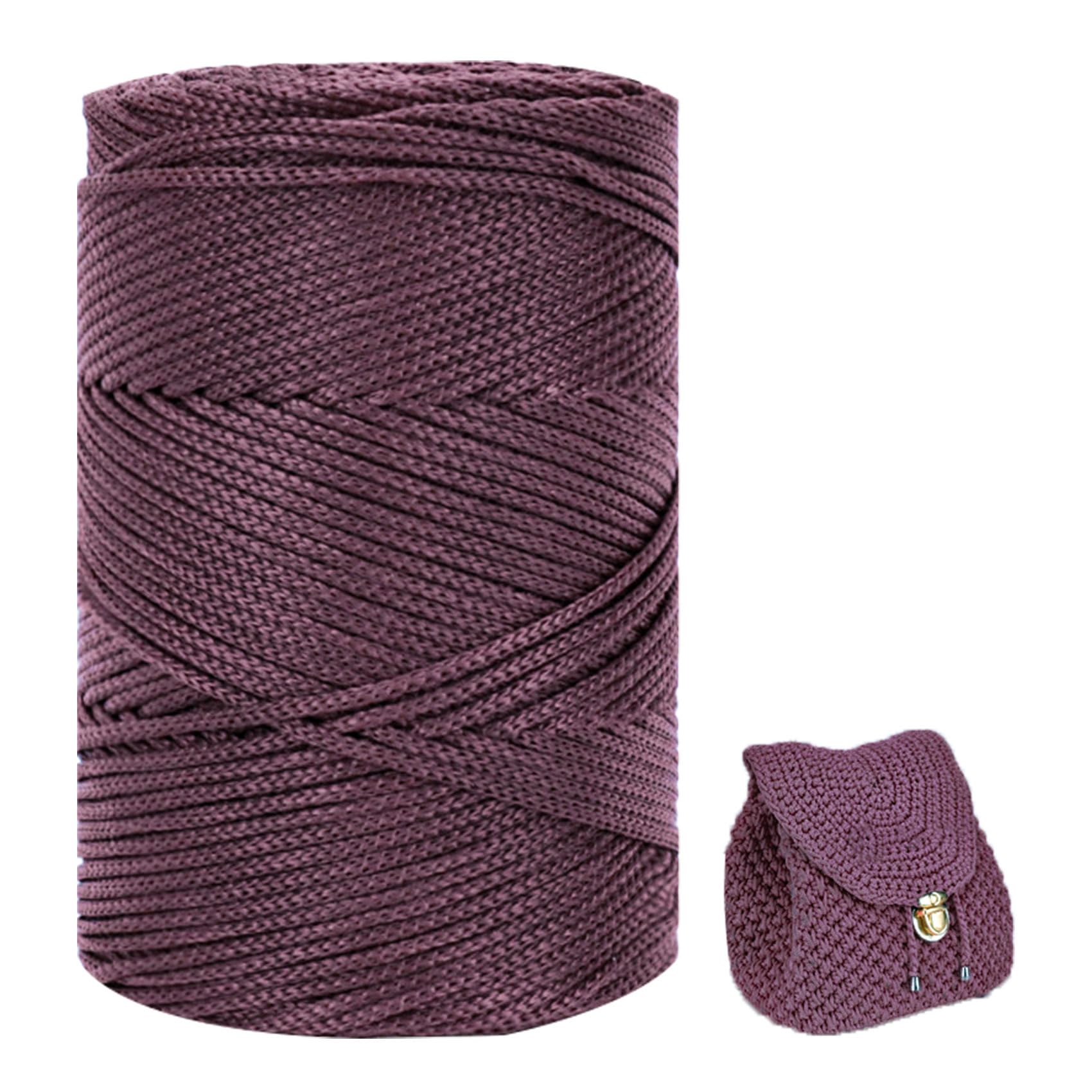Polyester Yarn 3 mm x 225 m, Macrame Yarn 3 mm, Macrame Band, Polypropylene Yarn, Braided Macrame Cord Colourful, Yarn for Crochet for Knitting, Decoration, DIY Crafts (Rubber Red)