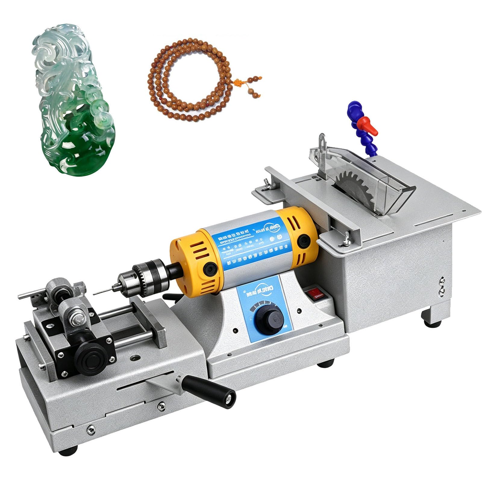 PtaTritious 750W Mini Lapidary Equipment, Jewelry Lapidary Saw Machine,Grinder Polishing Machine for Woodworking, Jade Carving, and DIY Crafts, 800-10000r/Min