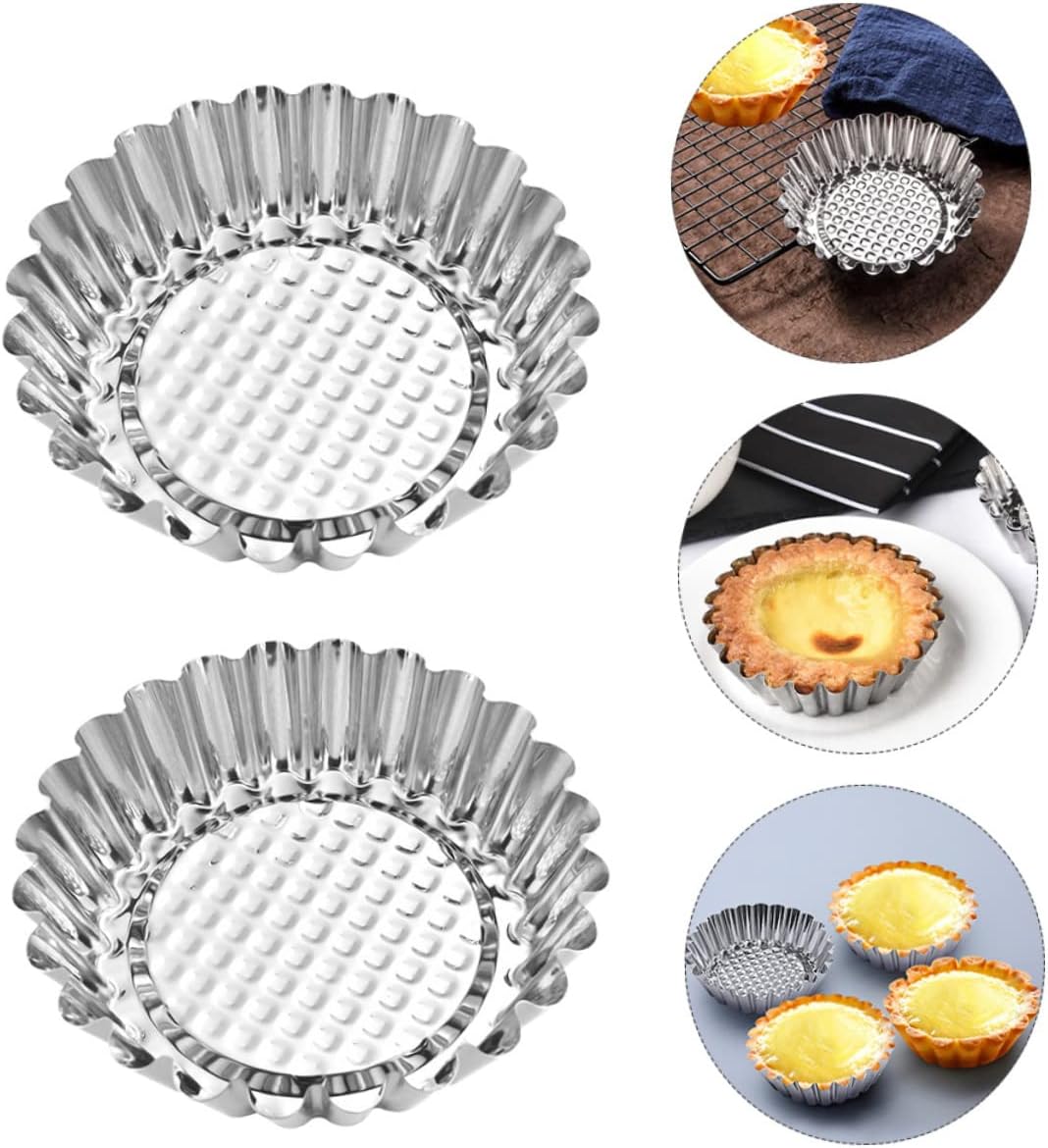 15pcs Reusable Tart Molds Stainless Steel Baking Mold Tart Kitchen Restaurant Bakery Use