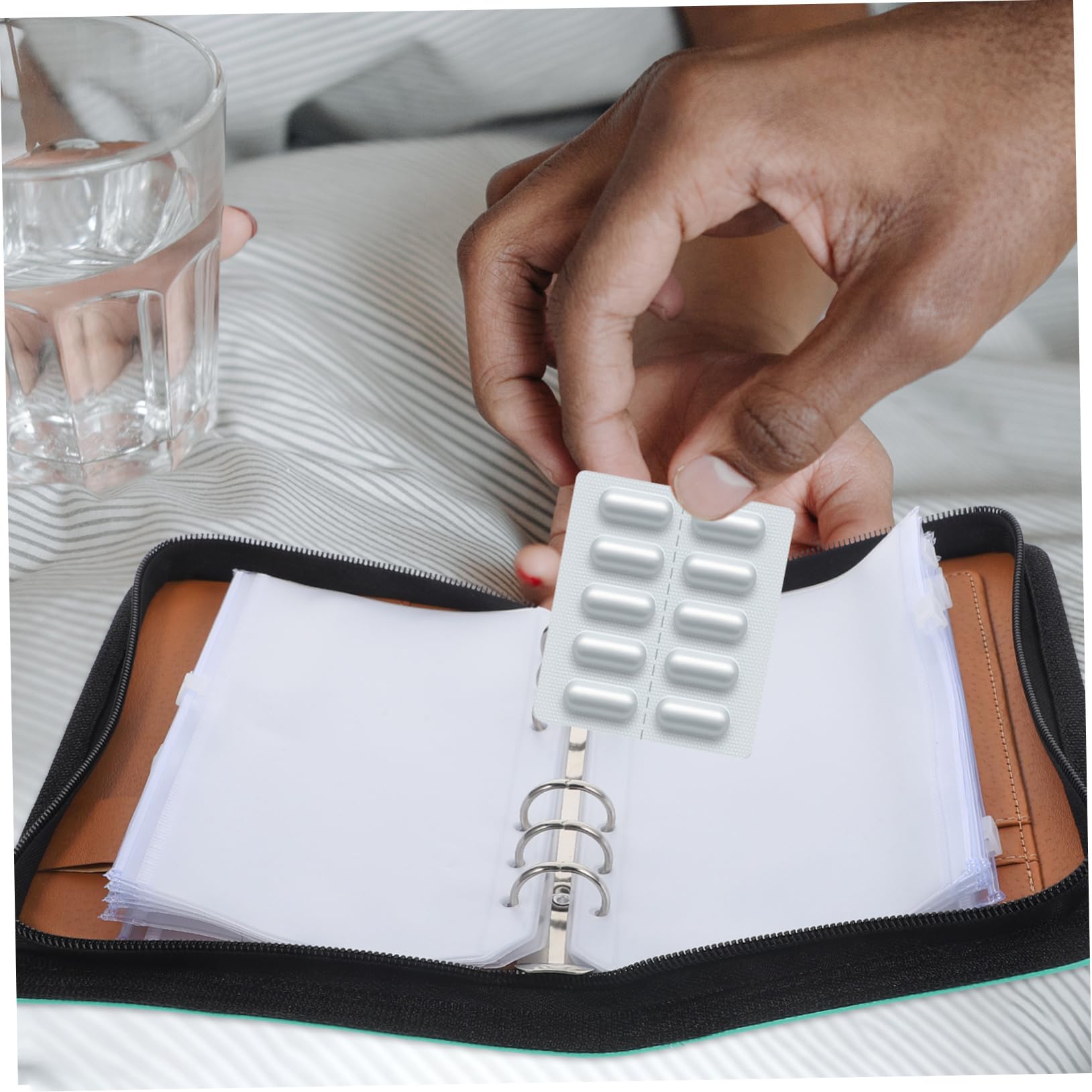 Zerodeko 5 Set di immagazzinaggio della medicina pillola scatole di tasca organizzatore mensile di piccolo sacchetto per borsa per i farmaci da viaggio pvc