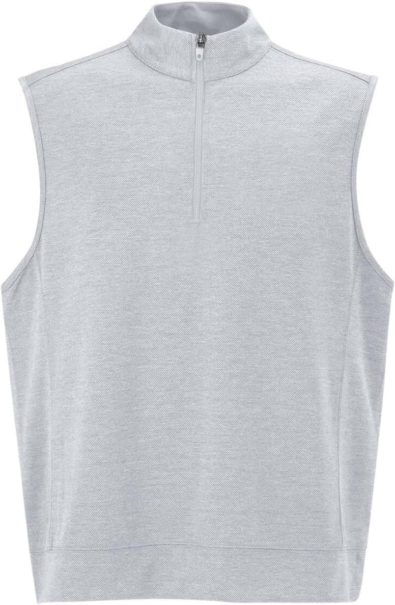 Makkrom Mens Quarter Zip Sleeveless Golf Vest Pullover Stand Collar Casual Vests Outerwear