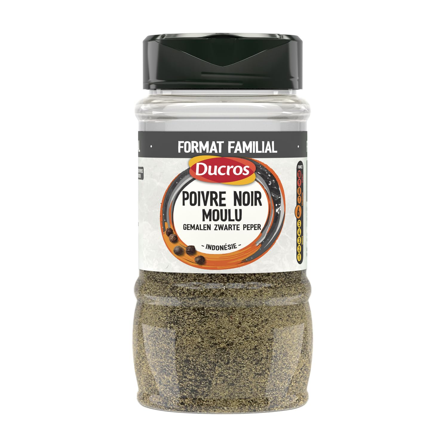 Assaisonnement malin pour vos repas quotidiens — DUCROS Poivre Noir Moulu, format familial 210g, origine Indonésie - Lot de 3