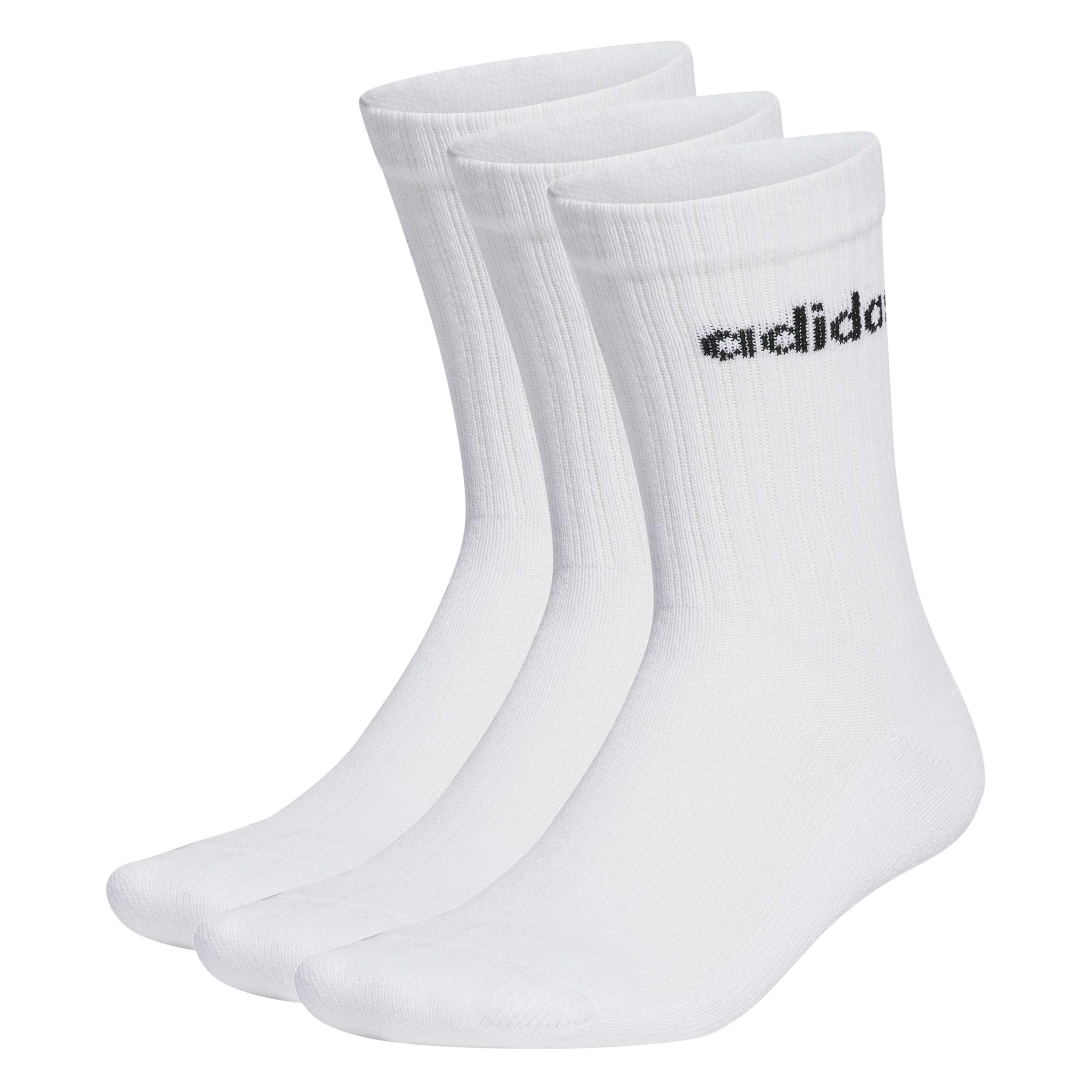 Unisex Linear Crew Cushioned Socks 3 Pairs
