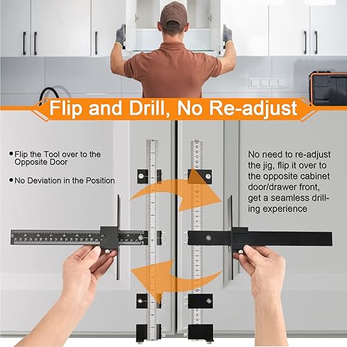 Miniatura 6 de Plantilla de extracción de gabinete, plantilla de hardware de puerta de gabinetecajón para instalación de manijaperillatirador, plantilla de