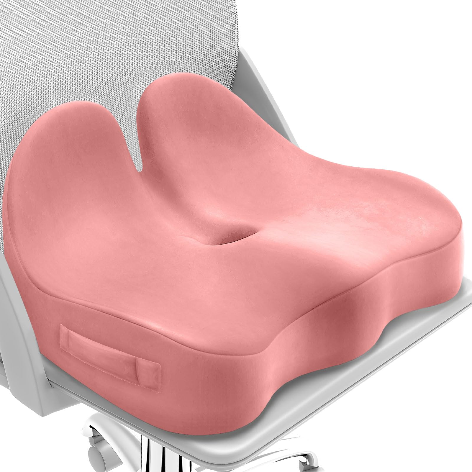 CushZone Extra Large Seat Cushion, Sciatica Support for Office Chair, Pink