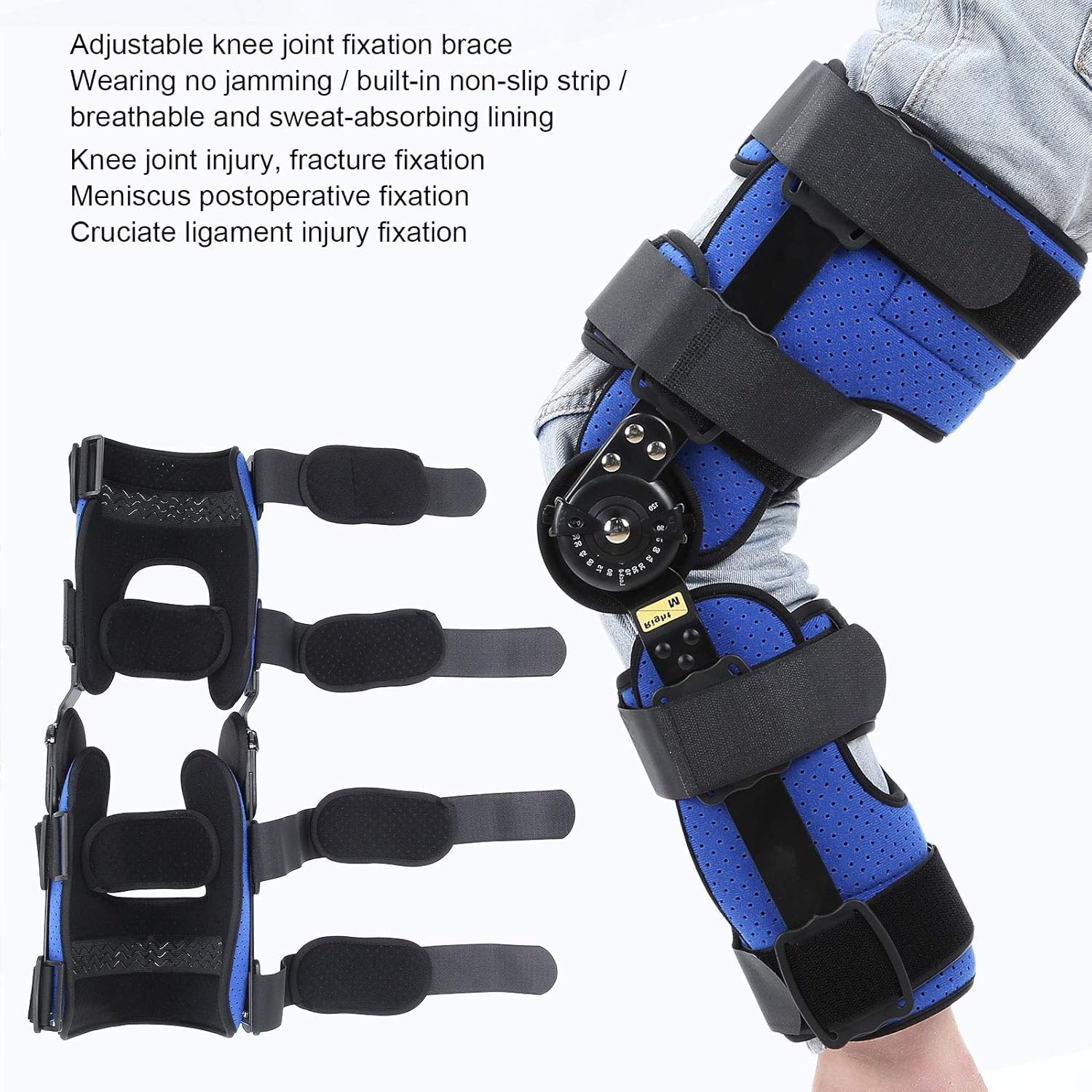 Soporte De Rodilla, Rodillera Adjustable, Inmovilizador De Pierna Ajustable, Estabilizador De Soporte De Rodilla, Estabilizadora Articular Fijación Estabilización Fractura Lesiones