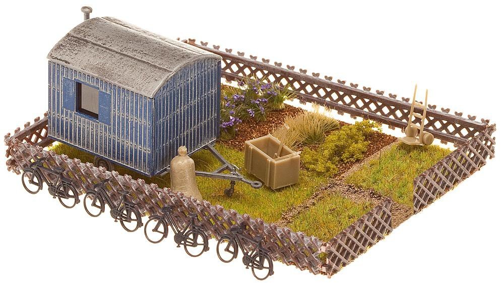 Jardin ouvrier avec mobile home - Faller - HO 1/87 - Jeux Jardin ouvrier avec mobile home - Faller - HO 1/87 - Jeux