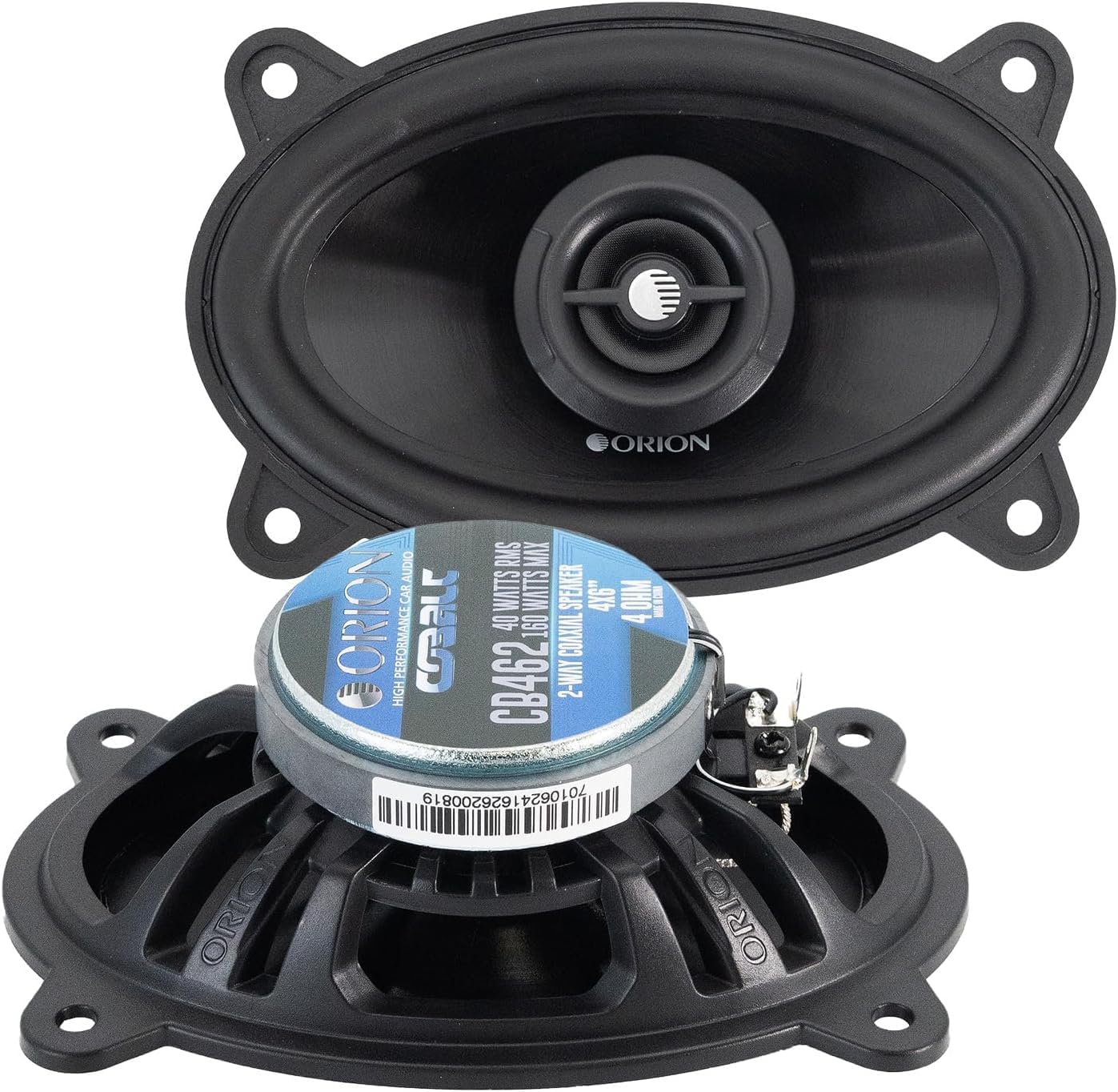 Cobalt Series CB462 4x6” 2-Way Coaxial Car Speakers, 160W, 4 Ohms, Full Range, Enhanced Bass, Polypropylene Cone & Butyl Rubber Surround, Easy Install (Pair)