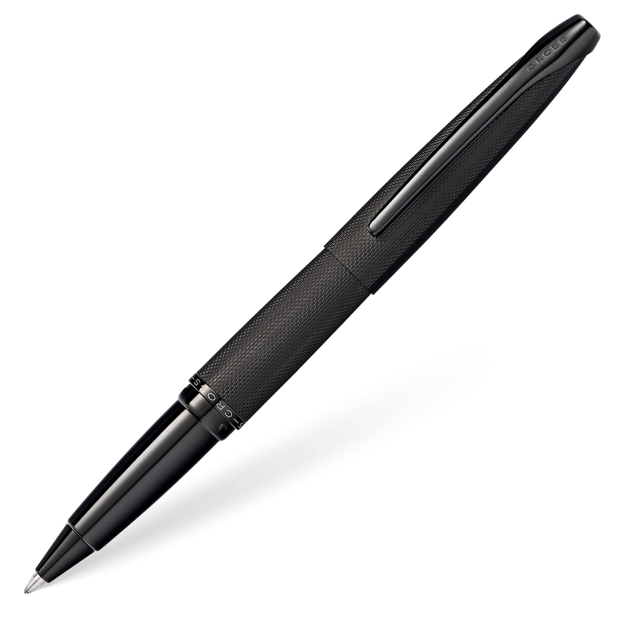 Cross ATX Brushed Black PVD Selectip Rollerball Pen with Etched Diamond Pattern