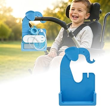 G-Tube Feeding Pump Holder for Infinity,Cute Elephant Design Pump Caddy,Tubing Coil Storage,Portable Feeding Pump Organizer for Bedside,Car&Stroller,No Tools One Click Hanging Support,Tubie Essentials