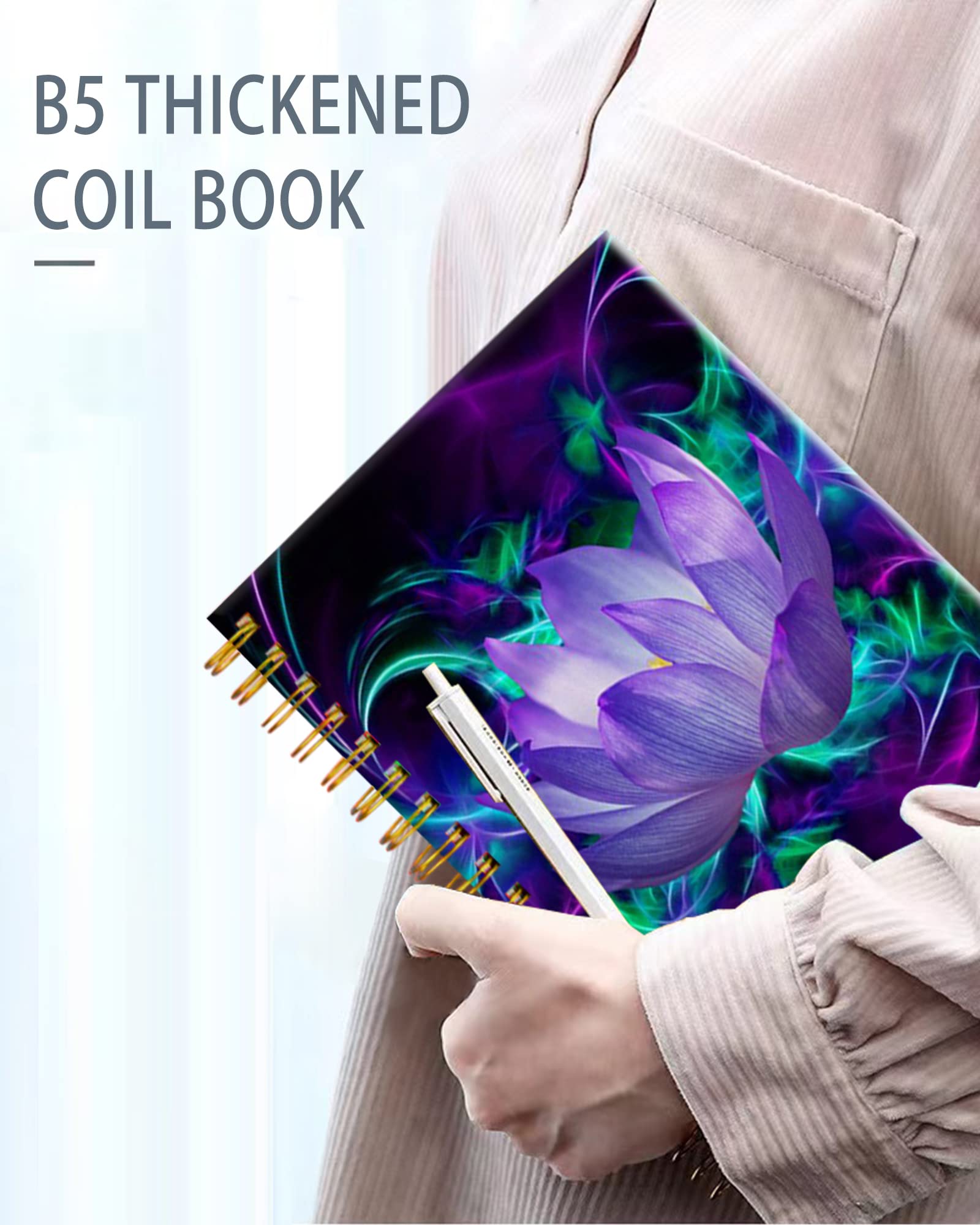 Iampanda Spiral Journal Notebook - Cute A5 College Ruled With Watercolor Floral Design