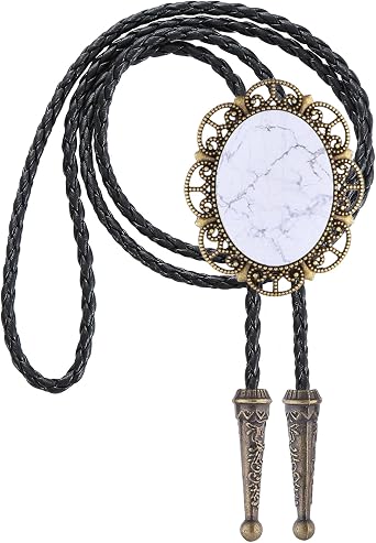 GelConnie Mens Bolo Ties Western Cowboy Tie Necklace Turquoise Wedding Bolo Neck Tie Scorpion Black Silver Bolo Tie for Women
