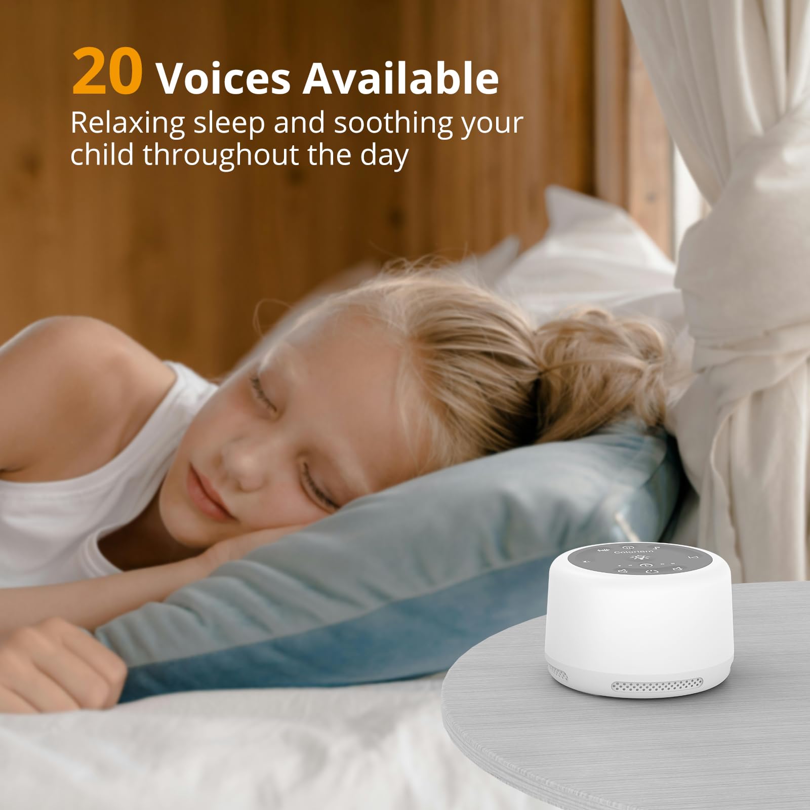 Máquina de Ruido Blanco Función de Audio Inalámbrico Máquina de Sonido para Dormir 20 Tipos de Sonidos 1200 mAh con Pegatinas de Bricolaje Ruido Blanco para Bebé, Niño o Adulto