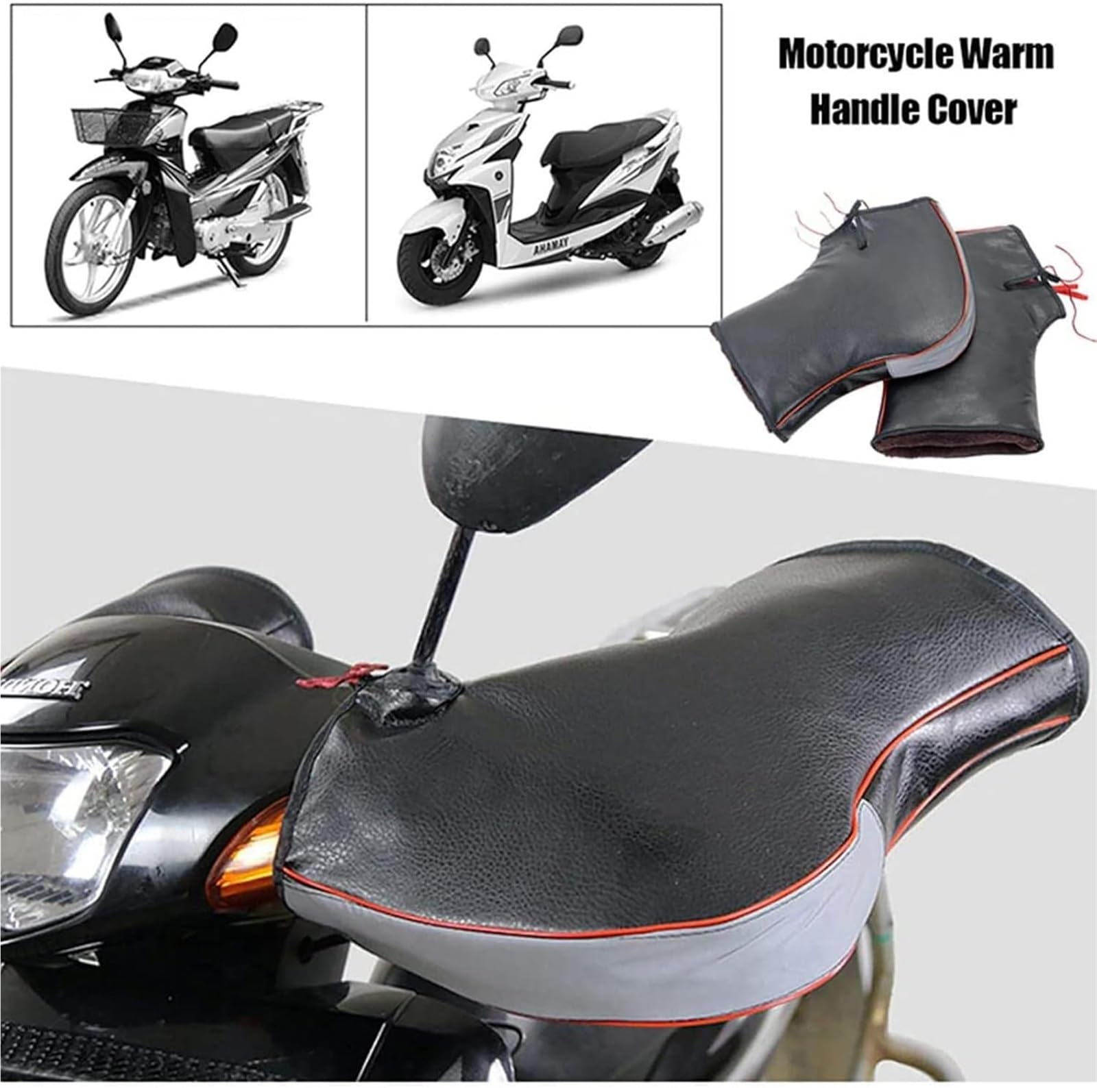 Nauszniki na kierownicę motocykla - Zimowe grube rękawice do motocykli, skuterów i skuterów śnieżnych - Wiatroszczelne pokrowce termiczne (1 para),Osłony kierownicy motocykla