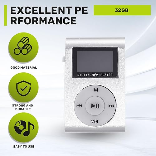 Miniatura 5 de Mini USB Clip MP3 Reproductor de Pantalla Video Soporte 32GB Tarjeta Micro-SD TF