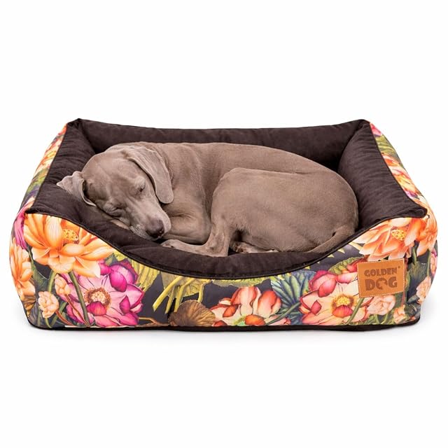 Cama para perros y gatos (XL, flores)