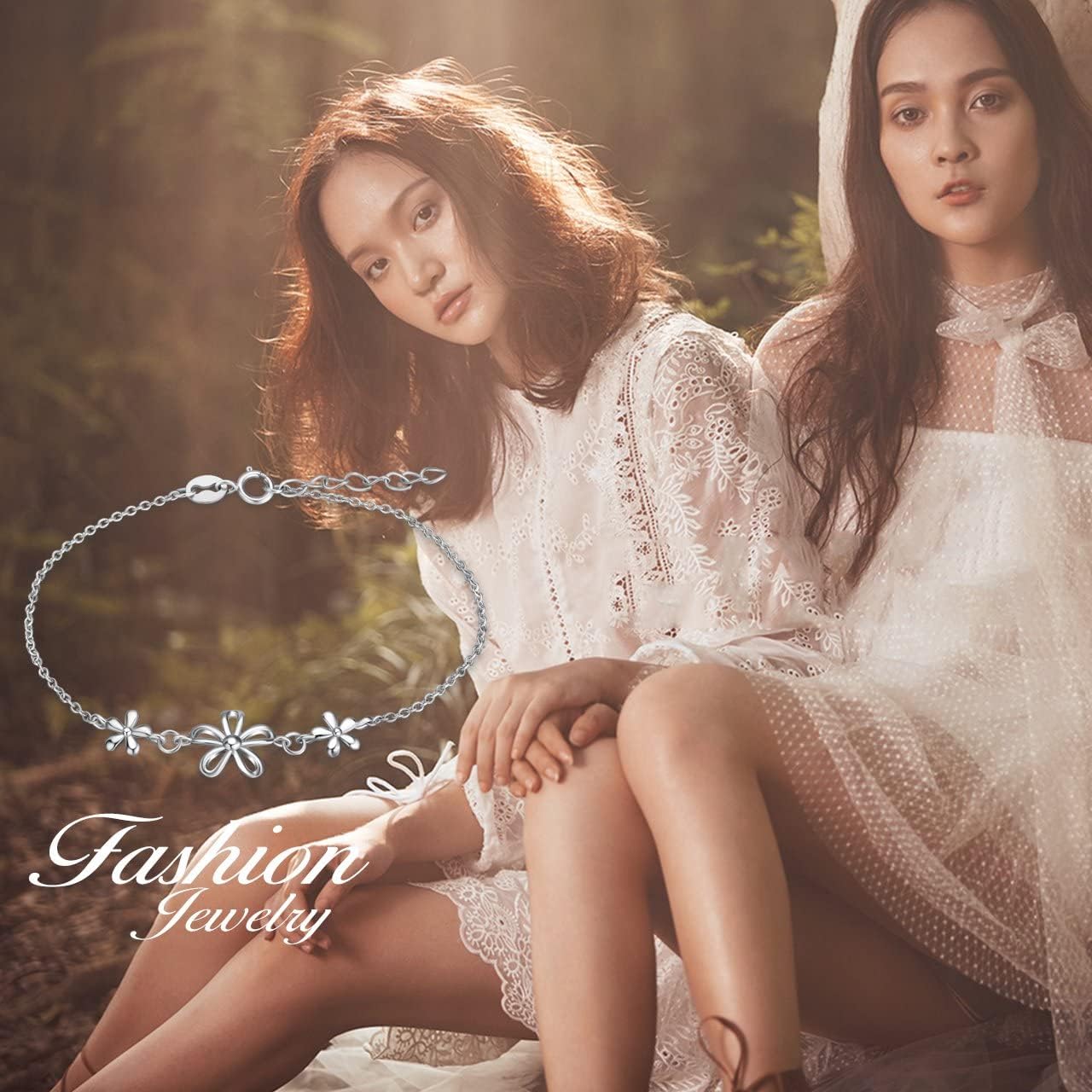 POPLYKE 925 Sterling Silver Evil Eye/butterfly/pearl/starfish/sunflower Bracelet for Women Summer Jewelry - Image 2