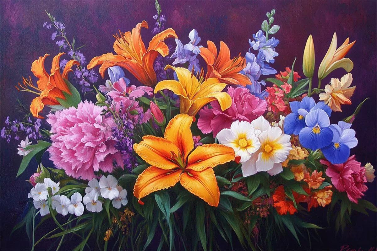 Puzzle 2000 sztuk lilia puzzle kwiat układanki drewniane, klasyczne dla dorosłych diY gra wyzwanie idealnie pasują między nimi literami z tyłu Wysokiej jakości układanki dla dzieci dorosłych wiek 14
