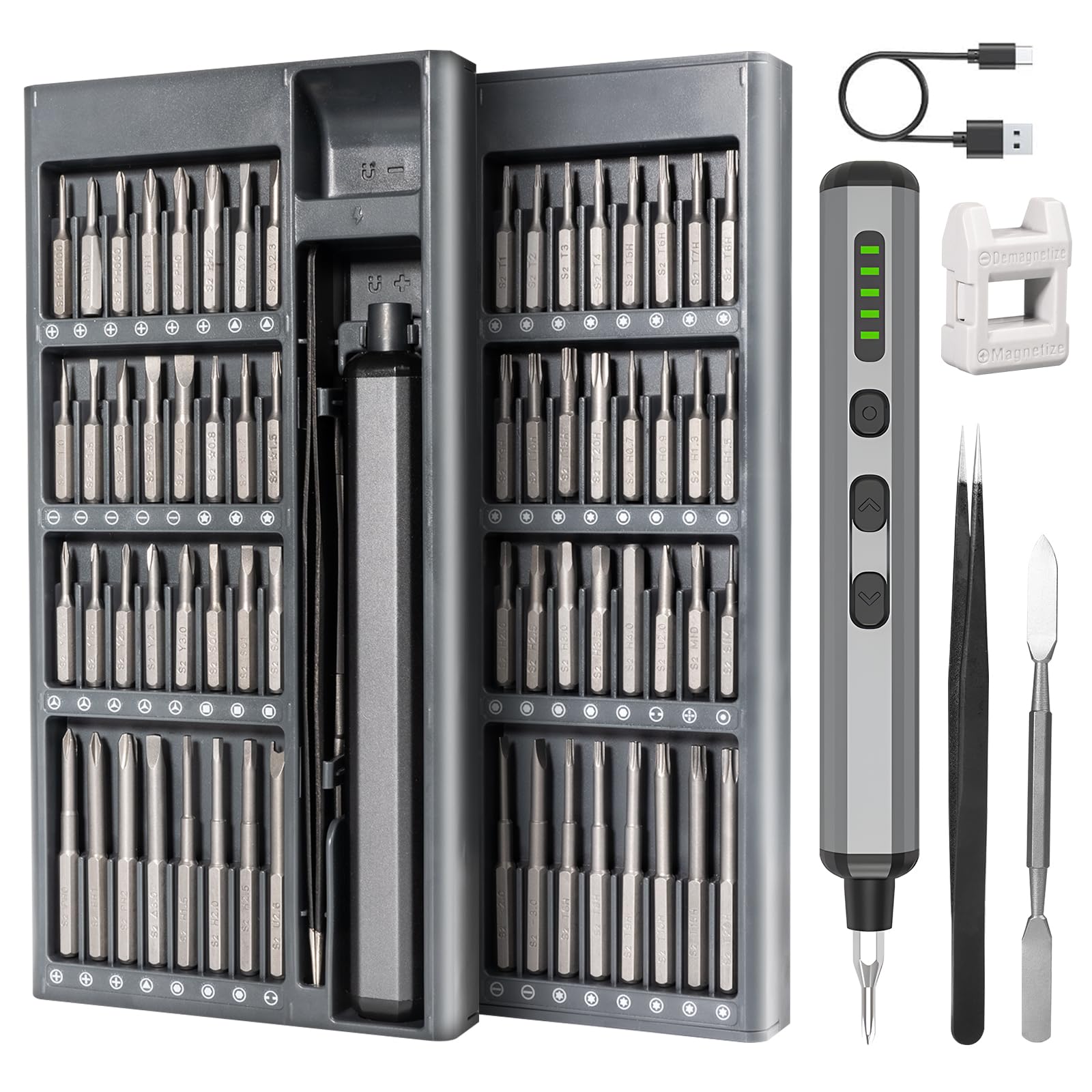 Tournevis électrique sans fil Carehabi avec 68 embouts pour démonter un ordinateur portable