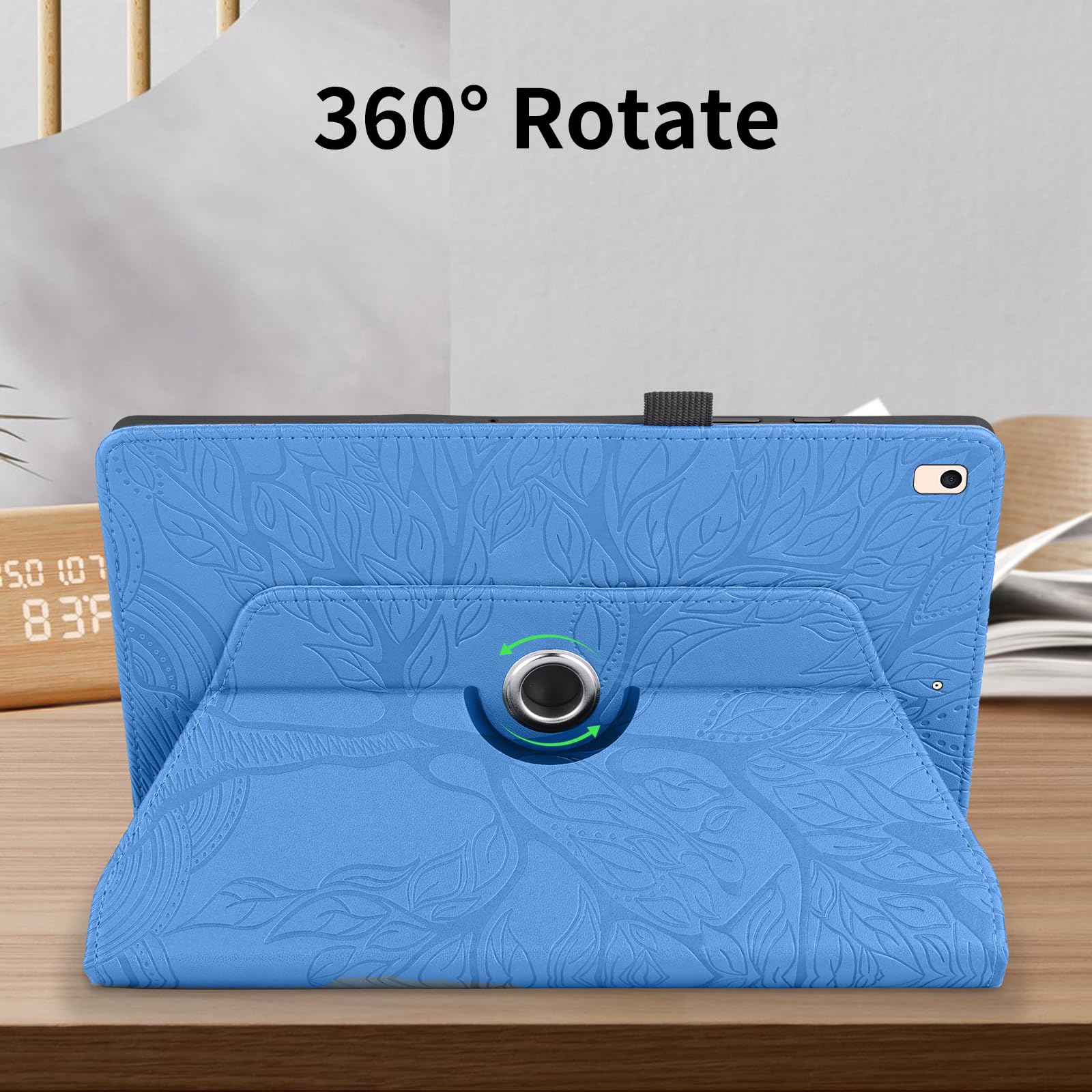 TEDTIKJT Rotating Case for iPad 9th Generation (2021)/ 8th Generation (2020)/ 7th Gen (2019) 10.2 Inch PU Leather 360 Degree Rotating Stand Protective Cover with Auto Sleep Wake Tablet Case - Image 3