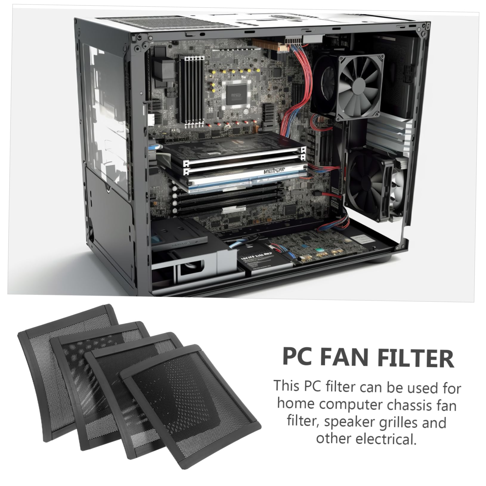 20 Stck. Pc Lüfter Staubschutzfilter Magnetisch Teiliges Feinmaschiges PVC Mesh Installieren gegen für Desktop Computer Gehäuse Geeignet