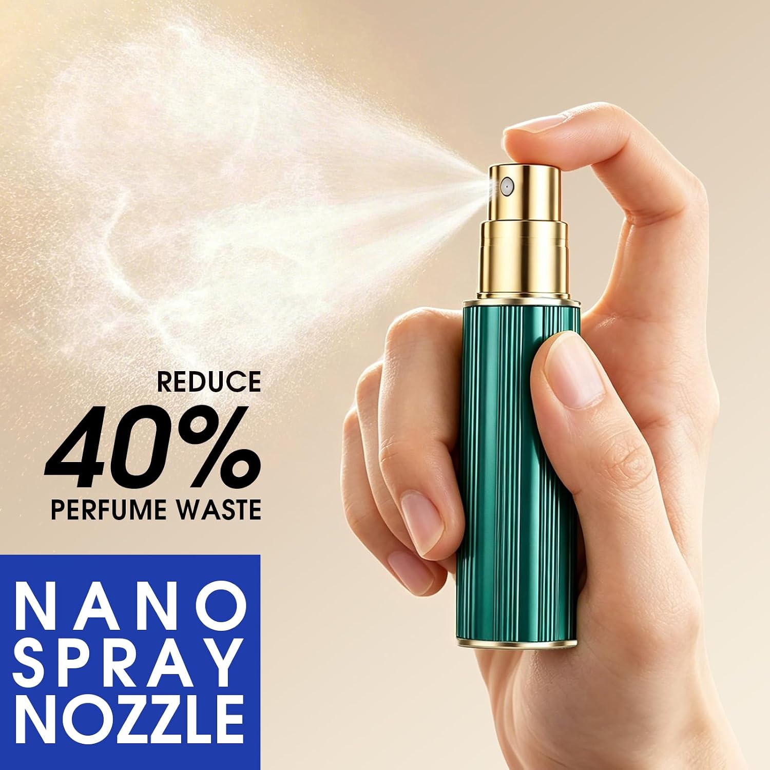 1 Pack 5ml Perfume Travel Refillable Empty Cologne Bottle, Gold