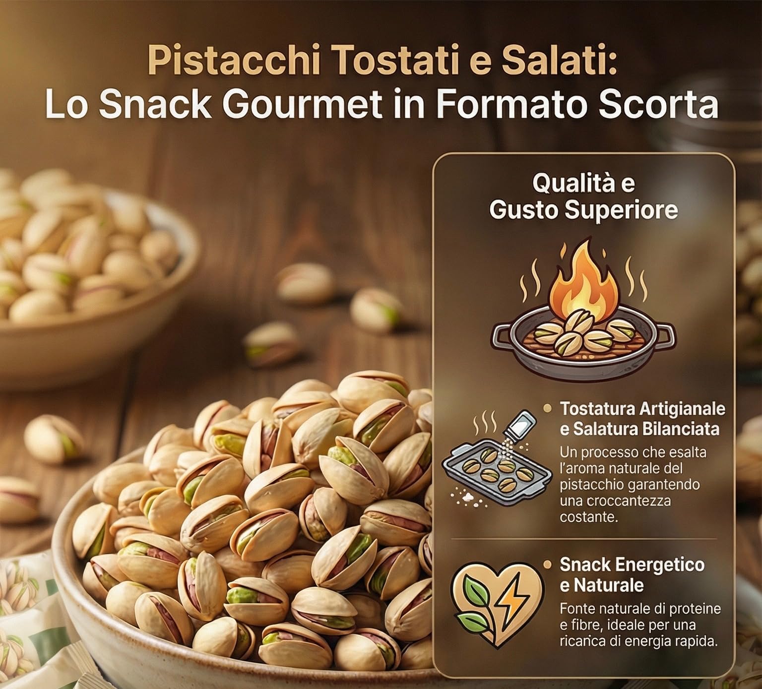 Auriemma Pistacchi Salati Tostati 150g | Frutta Secca Croccante e Naturale | Snack Salato Ricco di Fibre per Aperitivi, Lavoro o Sport