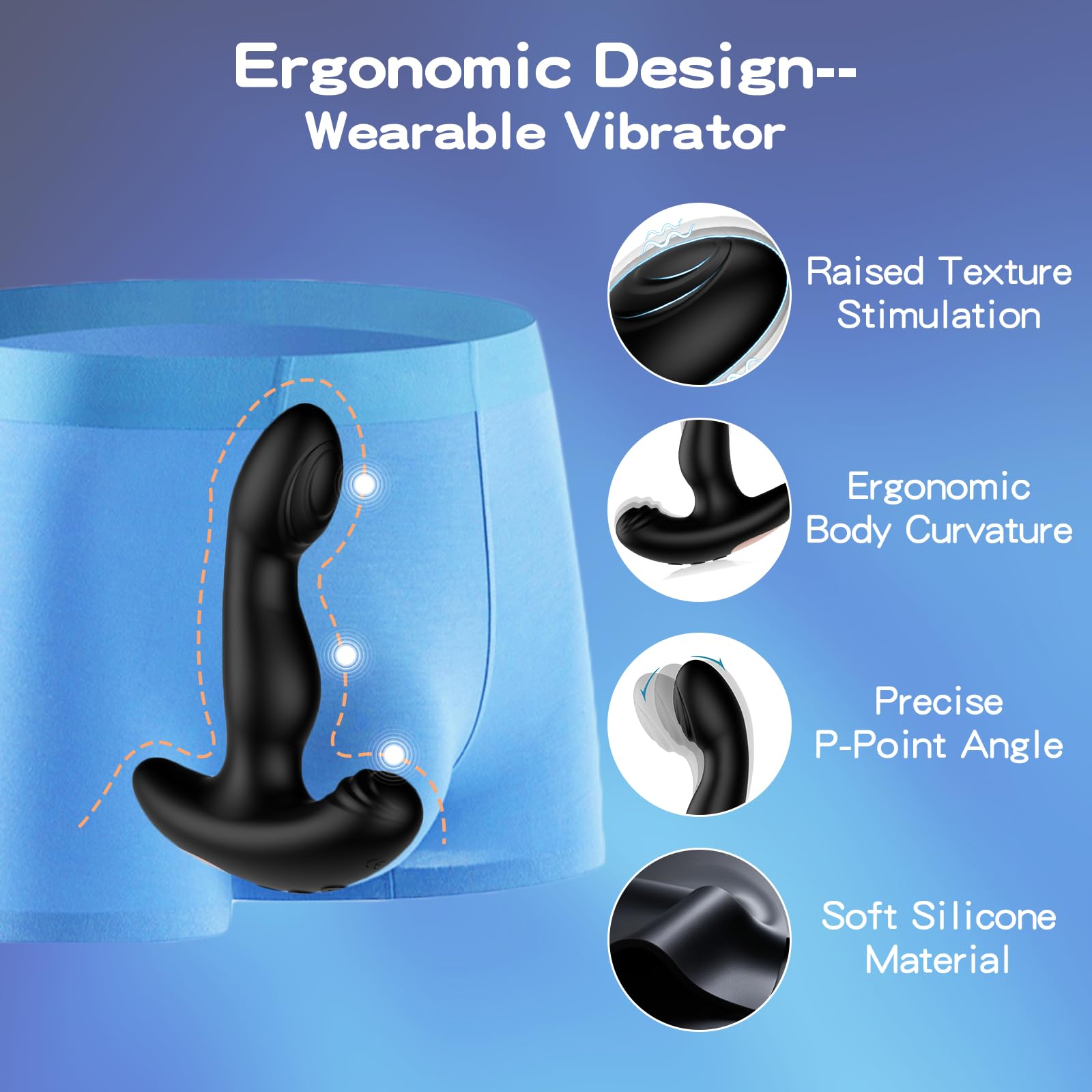 Aazon.co: Penis Ring Prostate Assager Adult Sex Toys, 9 Vibration Vibrating Butt Plug Cock - View #7