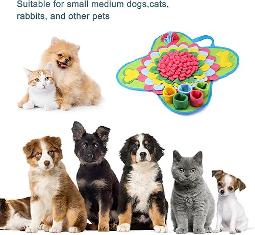 Miniatura 7 de Tapete de olfateo para perros, tapete de alimentación de perros de 20 x 20 pulgadas para entrenamiento de olores, alimentación lenta, tapete de