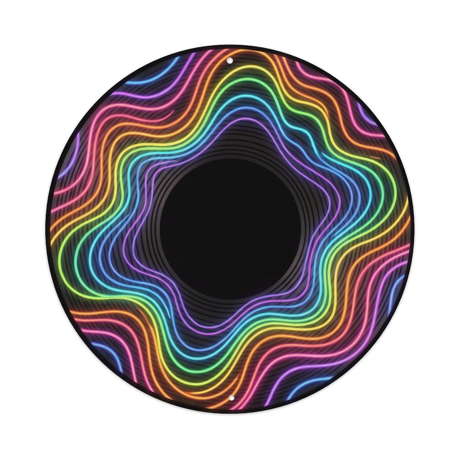 Colorful Music Vinyl Records Oscillate Color Flow Metal Tin Sign