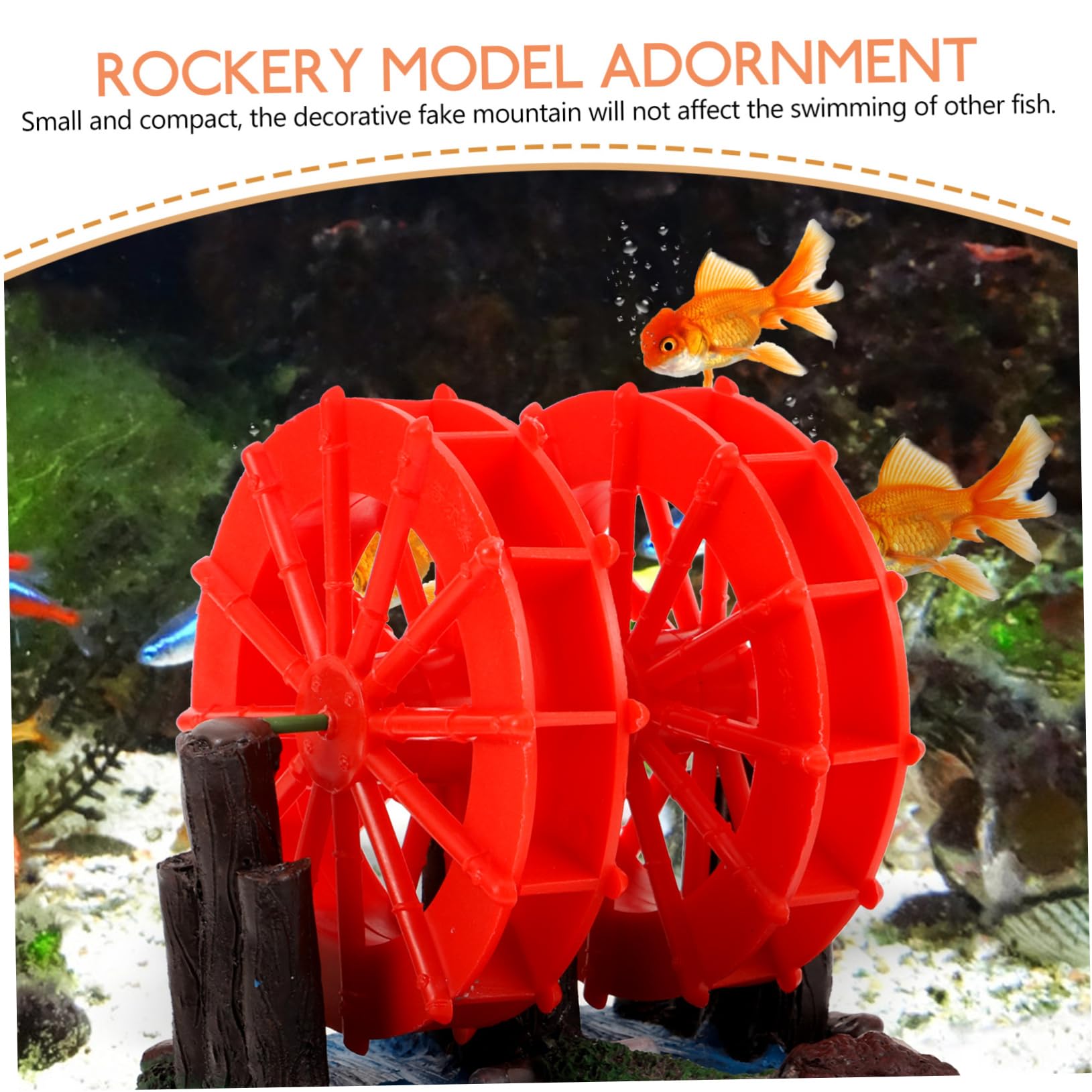 Toddmomy 3pièces Décoration De Paysage pour Aquarium Roue à Eau Artificielle avec Moulin Accessoire pour Réservoir De Poissons Et Crevettes Design Compact Et