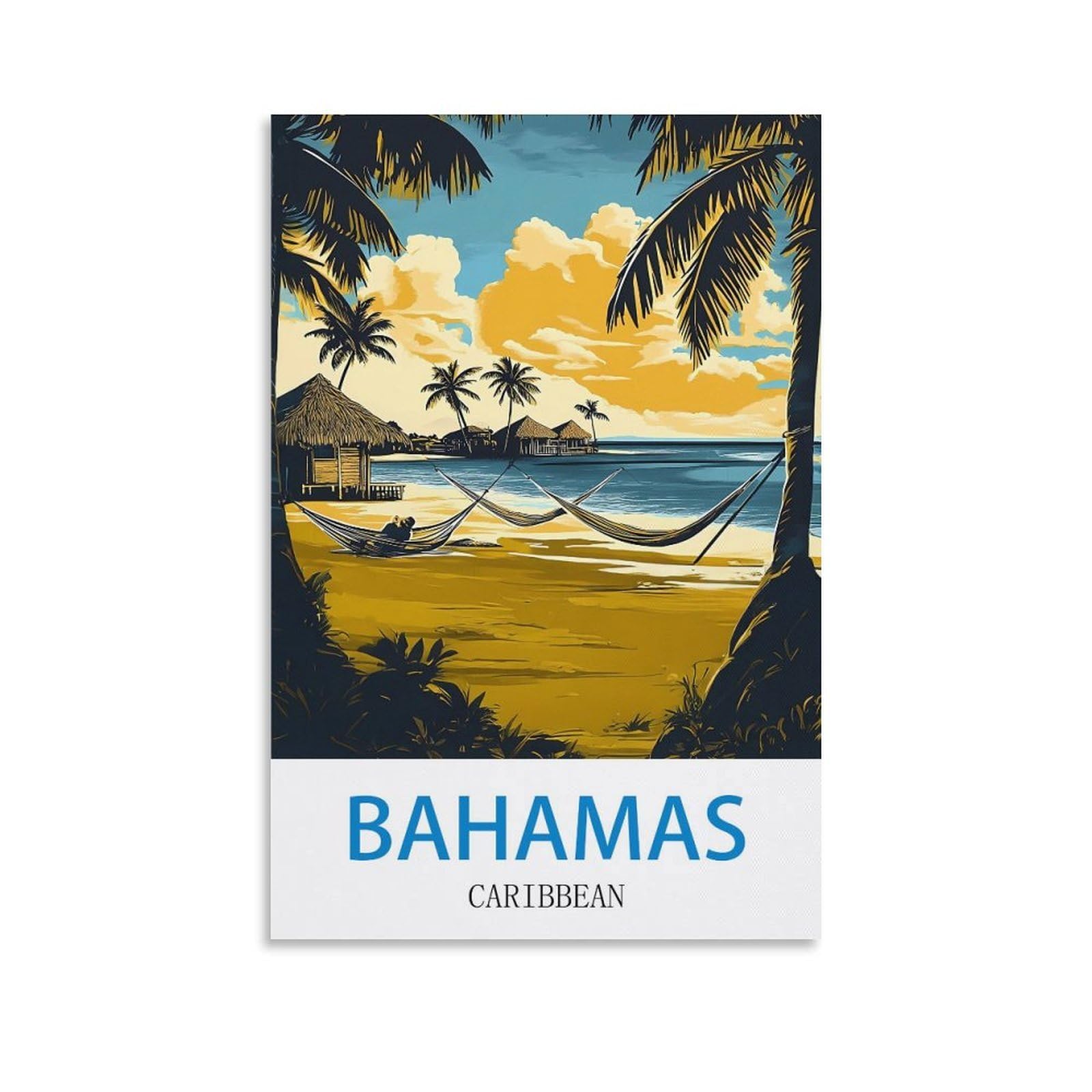 EZMLFA 5D Diamond Art Kits for Beginner,Bahamas Caribbeans Kits for Adults and Kids, Full Drill Round Rhinestone Paint with Diamonds,DIY 5D Diamond Art 50x60cm