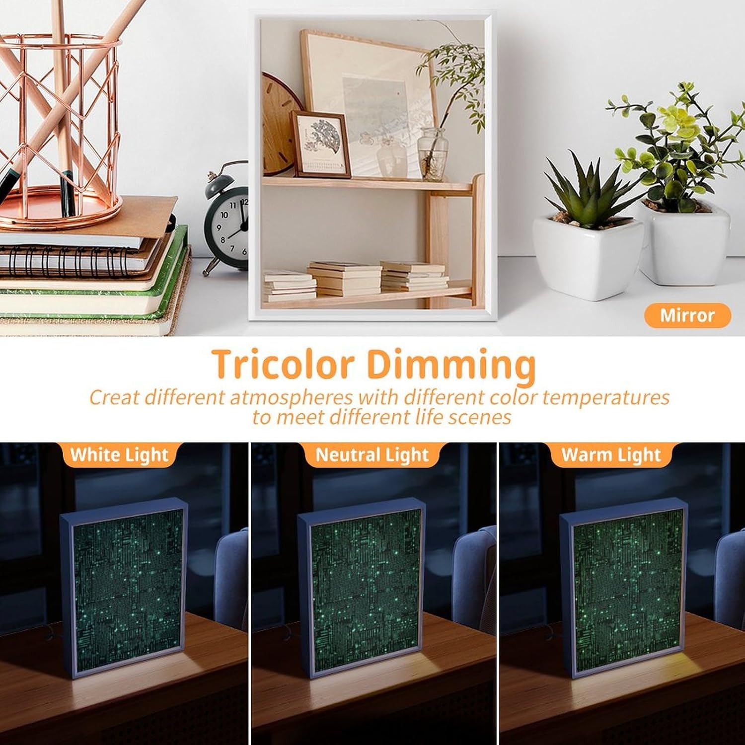 Night Light Hacker Nightlight for Adults LED Night Lamp Acrylic Plaque Night Light with Picture USB Rechargeable with Buttom Switch Mirror Lights for Bedroom