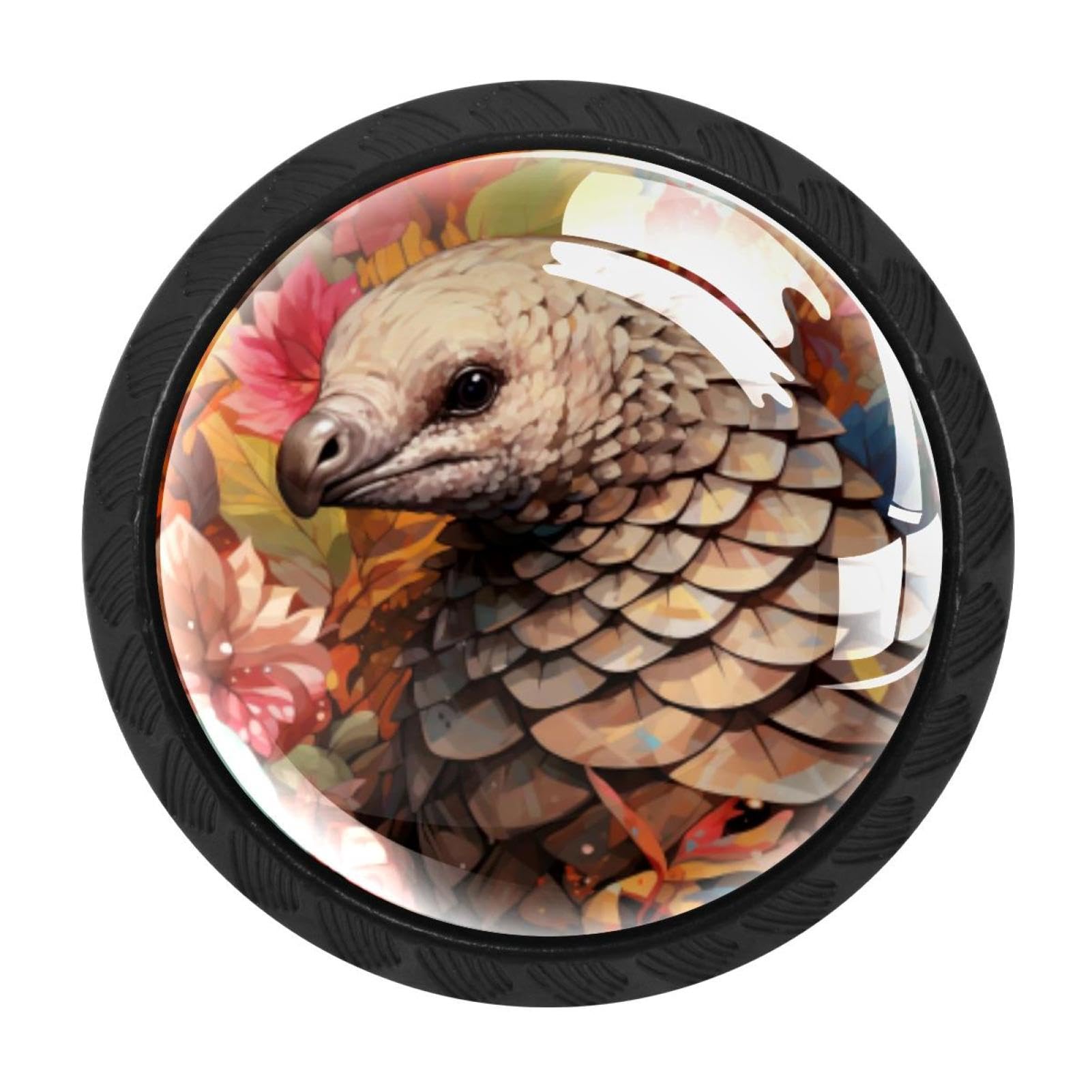 CHENZZZZ Pangolin Drawer Knobs Pull Handle Crystal Glass Circle Shape Cabinet Drawer Pulls Cupboard Knobs with Screws for Kitchen Cupboard Dresser Wardrobe etc