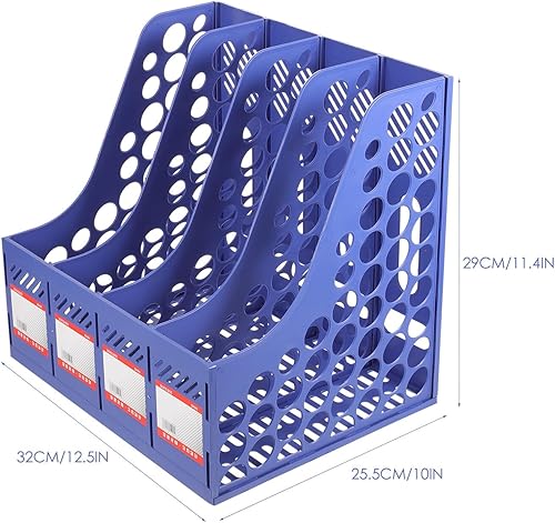 Miniatura 2 de File Organizer Rack Sturdy Desktop File Holder Section Design Easy Assembly Document Storage Shelf for Office School Room Book Storage and Folder