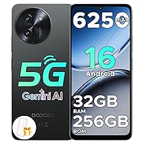 DOOGEE Note 59 Pro Smartphone 5G Android 16, 6.75″ 120Hz 32GB+256GB, TF 2TB Cellulare, T8200 Octa-Core Telefono, 6250mAh, Gemini AI, 16MP+8MP, Fingerprint, Face ID, 5G Dual SIM, Widevine L1, OTG, Tipo-C, NFC