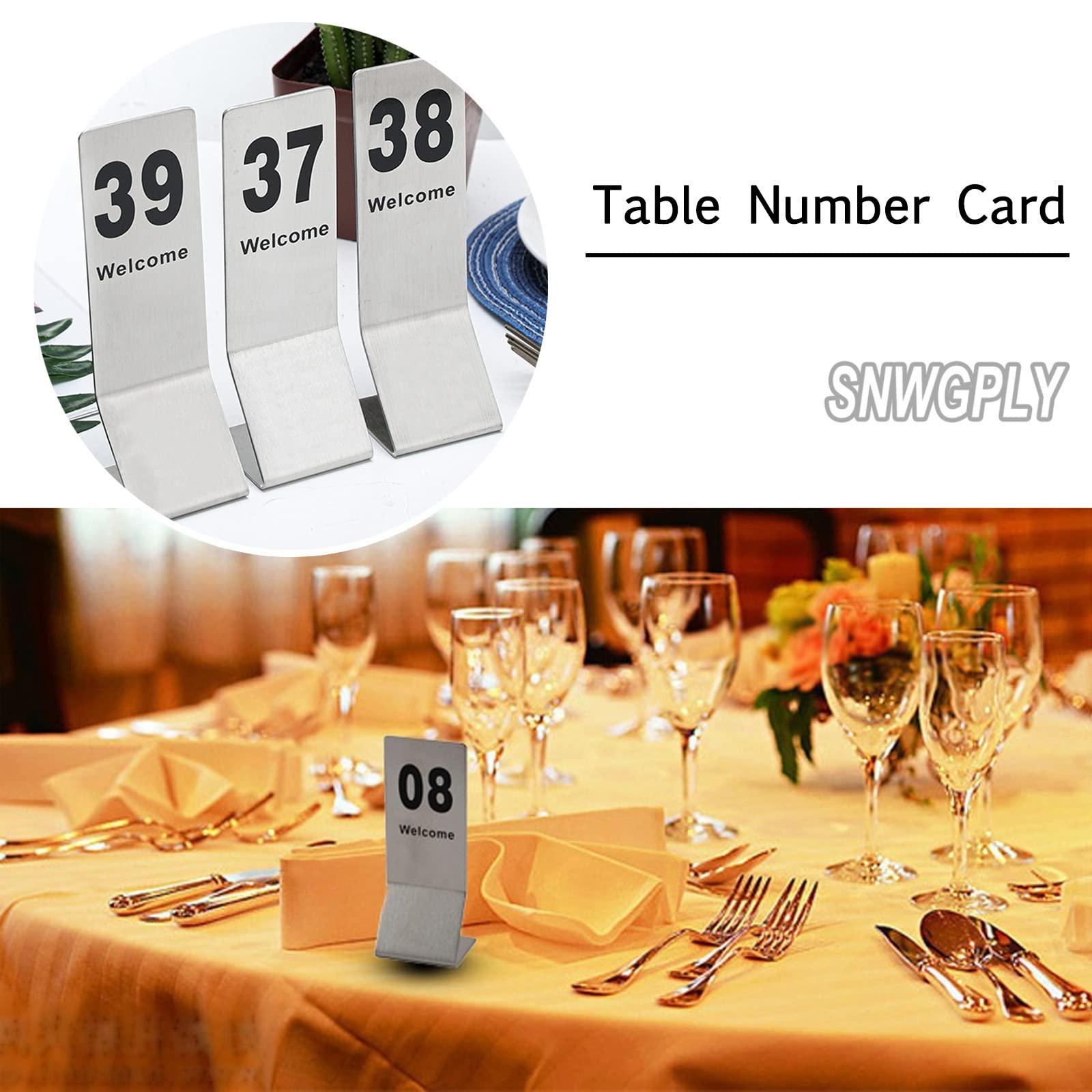 Numero Segnale Da Tavolo Doppio Lato 1-50, Numeri Per Tavoli Cartello In Acciaio Inox, Tavolo Segno Per Matrimonio, Facile Da Pulire, Stabile Senza Inclinazione, Per Eventi Di Catering ( Color : 1-25