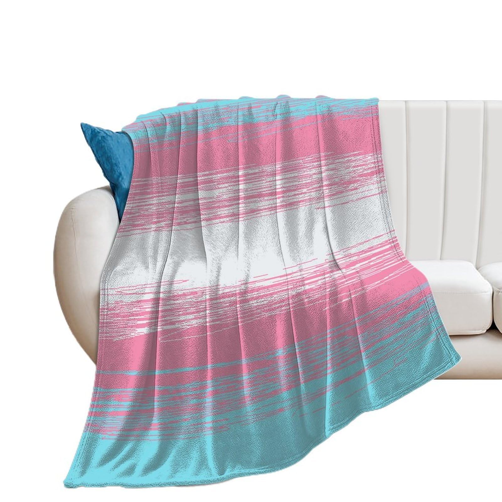 Nclqvjxzkhw Men's Style Transgender Flag Flannel Blanket Soft Throw Blankets Bed Couch Sofa Travel