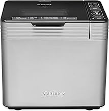Cuisinart Bread Maker Machine, Stainless Steel Convection Bread Machine with 16 Menu Options, 3 Loaf Sizes Up to 2 Lb., 3 Crust Colors, Includes Measuring Cup, Spoon & Kneading Hook, CBK-210