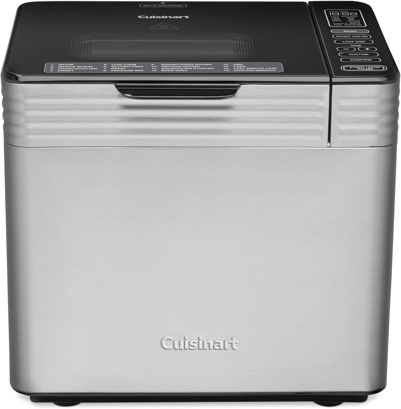 Convection Bread Maker Machine-16 Menu Options or Manually Adjust,3 Loaf Sizes up to 2lbs,Crust Colors-Includes Measuring Cup + Spoon & Kneading Paddle Hook,CBK-210,Stainless Steel