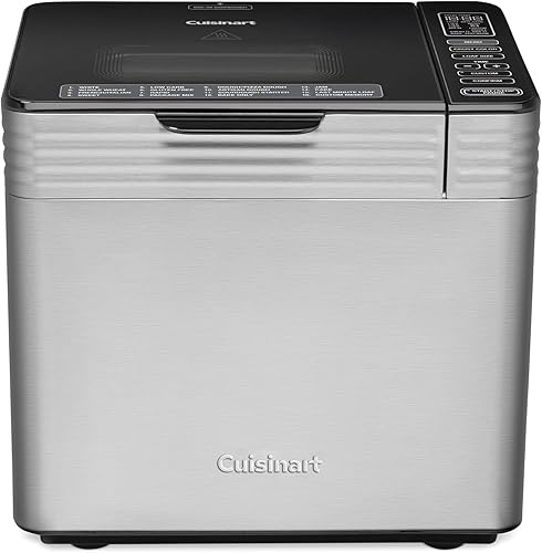 Cuisinart Máquina para hacer pan, máquina de pan de convección de acero inoxidable con 16 opciones de menú, 3 tamaños de pan de hasta 2 libras, 3